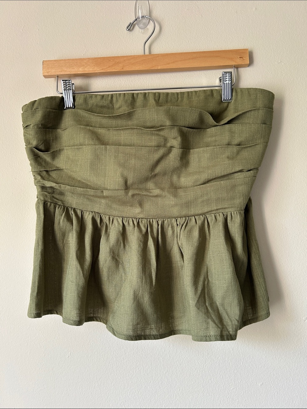 Petal & Pup Olive Green Strapless Top